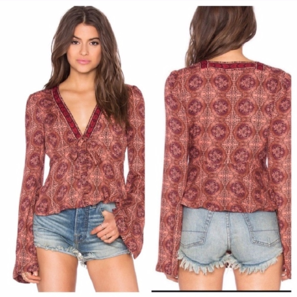 Free People Bell Sleeve Top